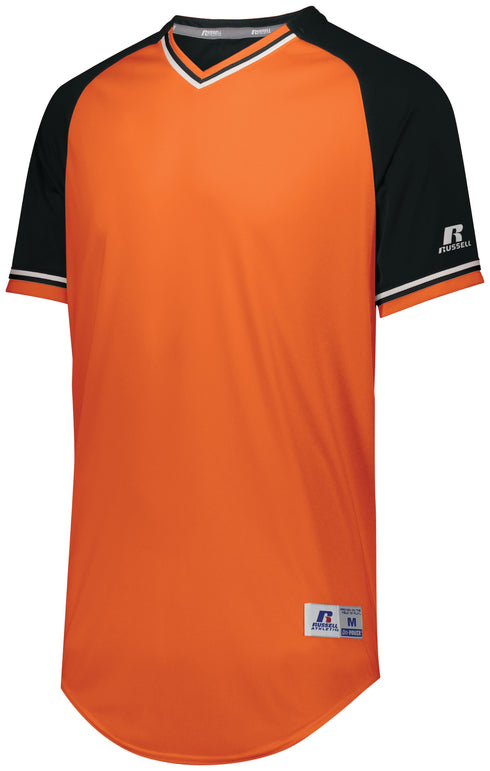 Russell Athletic Classic V-Neck Jersey (R01X3M), Color 'Burnt Orange/Black/White'