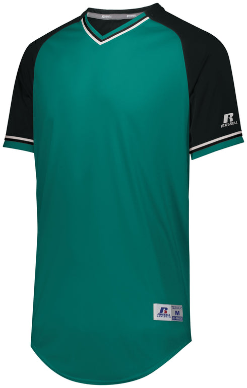 Russell Athletic Classic V-Neck Jersey (R01X3M), Color 'Aqua/Black/White'