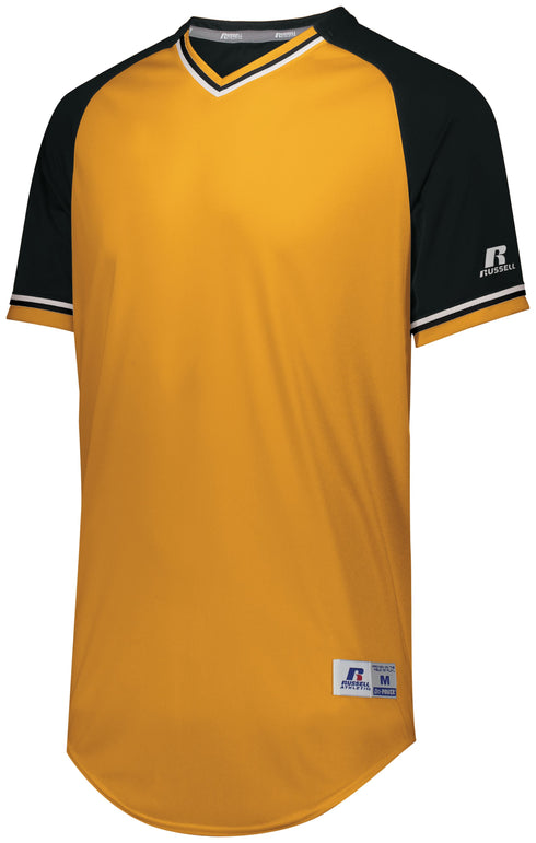 Russell Athletic Youth Classic V-Neck Jersey (R01X3B), Color 'Gold/Black/White'