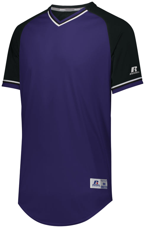 Russell Athletic Youth Classic V-Neck Jersey (R01X3B), Color 'Purple/Black/White'
