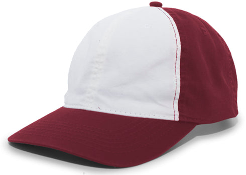Pacific Headwear Vintage Buckle Strap Adjustable Cap (V57), Color 'WhiteCardinalCardinal'