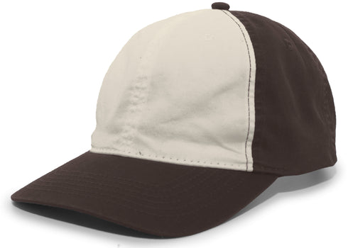 Pacific Headwear Vintage Buckle Strap Adjustable Cap (V57), Color 'BrownKhakiBrown'