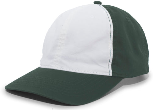 Pacific Headwear Vintage Buckle Strap Adjustable Cap (V57), Color 'WhiteDarkGreenDarkGreen'