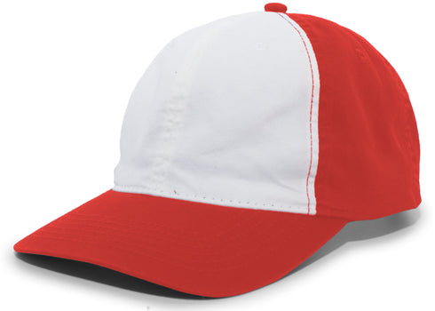Pacific Headwear Vintage Buckle Strap Adjustable Cap (V57), Color 'WhiteRedRed'