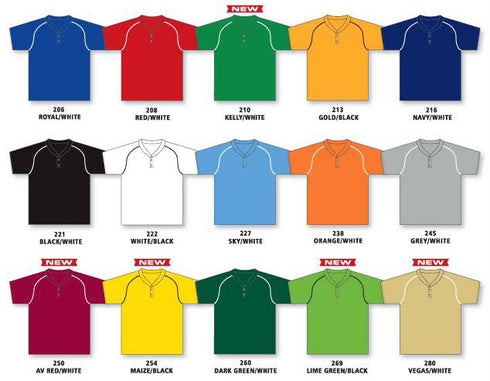 Athletic Knit Two Button Performance Baseball Jersey with Piping (BA1344)