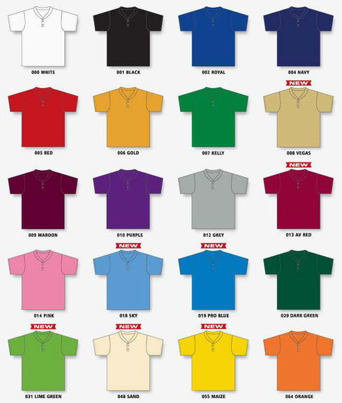 Athletic Knit Two Button Performance Baseball Jersey (BA1347)