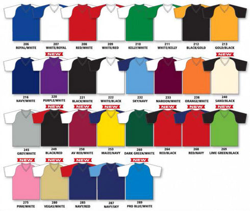 Athletic Knit V-Neck Baseball Jersey with Contrasting Shoulders (BA1375)