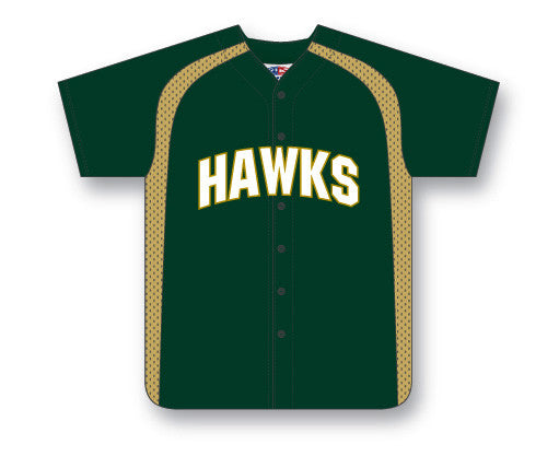 Athletic Knit Custom Made Full Button Softball Jersey with Mesh Side Inserts (SB502C)