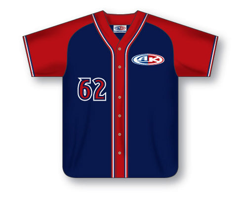 Athletic Knit Custom Made Full Button Softball Jersey with Contrasting Color Placket (SB513)