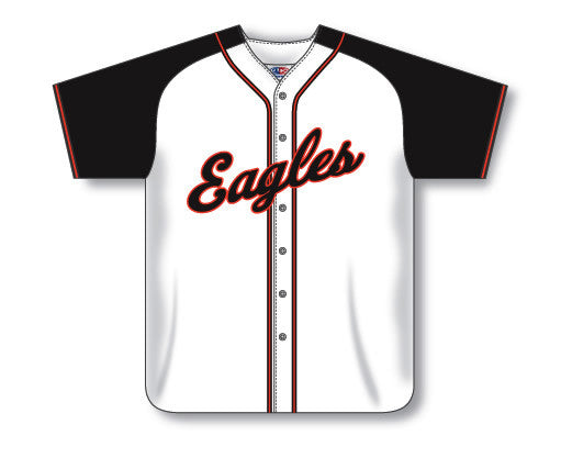 Athletic Knit Custom Made Full Button Baseball Jersey with Contrasting Shoulder (BA523)