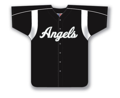 Athletic Knit Custom Made Full Button Softball Jersey with Shoulder Inserts and Piping (SB552)