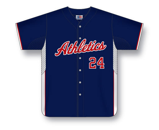 Athletic Knit Custom Made Full Button Softball Jersey with Side Inserts and Piping (SB558)