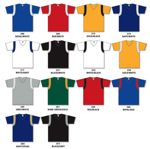 Athletic Knit V-Neck Performance Baseball Jersey with Mesh Shoulder Inserts (BA569)