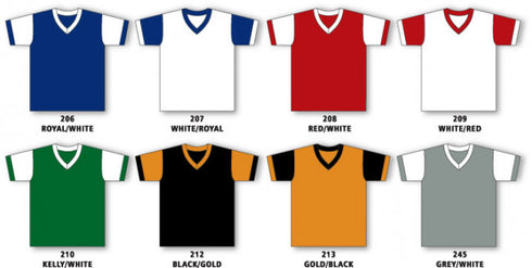 Athletic Knit V-Neck Volleyball Jersey, Lightweight Knitted Polyester with Contrasting Set-In Sleeves (V576)