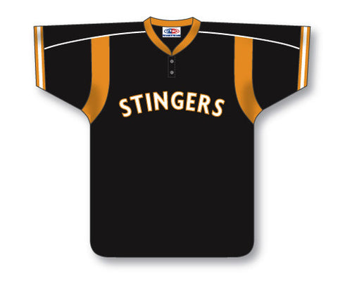 Athletic Knit Custom Made Two Button Softball Jersey with Shoulder Inserts and Piping (SB607)