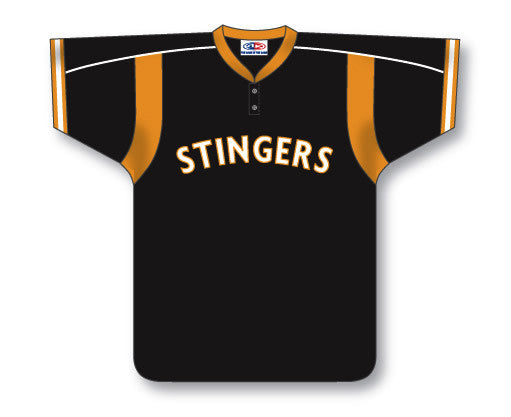 Athletic Knit Custom Made Two Button Softball Jersey with Shoulder Inserts and Piping (SB607)