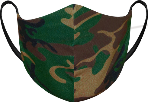 Athletic Knit Reusable Sublimated Fabric Face Mask (AKFM-1113), Color 'Traditional Camo'