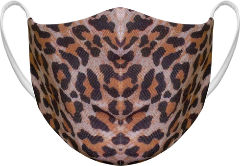 Athletic Knit Reusable Sublimated Fabric Face Mask (AKFM-1115), Color 'Leopard Print'
