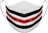 Athletic Knit Reusable Sublimated Fabric Face Mask (AKFM-1129), Color 'Chicago White Hockey Stripes With Ice Texture'