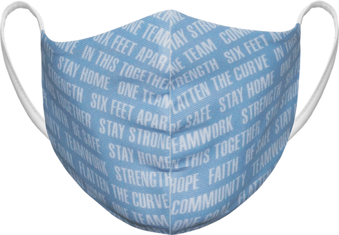 Athletic Knit Reusable Sublimated Fabric Face Mask (AKFM-1109), Color 'Unity - One Team…One Goal'