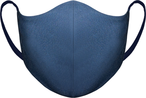 Athletic Knit Reusable Sublimated Fabric Face Mask (AKFM-1133), Color 'Denim'