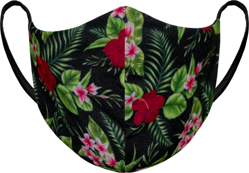 Athletic Knit Reusable Sublimated Fabric Face Mask (AKFM-1114), Color 'Floral'