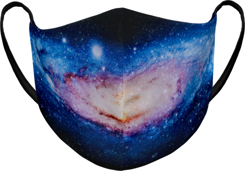 Athletic Knit Reusable Sublimated Fabric Face Mask (AKFM-1123), Color 'Galactic'