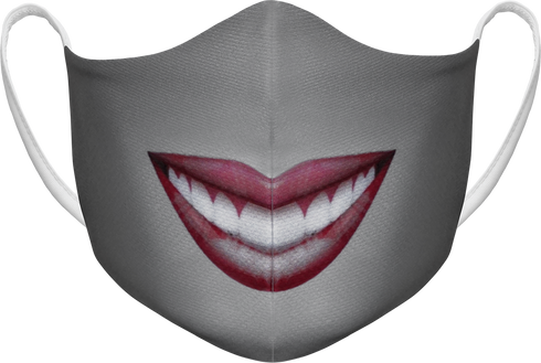 Athletic Knit Reusable Sublimated Fabric Face Mask (AKFM-1137), Color 'Pucker Up'