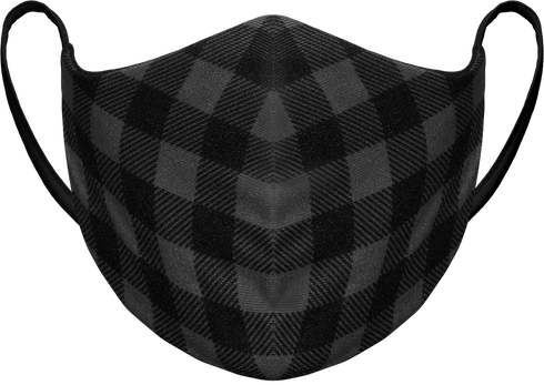Athletic Knit Reusable Sublimated Fabric Face Mask (AKFM-1117), Color 'Lumberjack Plaid Black'