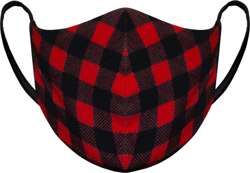 Athletic Knit Reusable Sublimated Fabric Face Mask (AKFM-1118), Color 'Lumberjack Plaid Red'