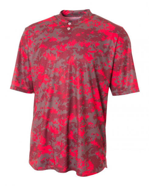 A4 Two-Button Camo Softball Jersey (SBN3263)