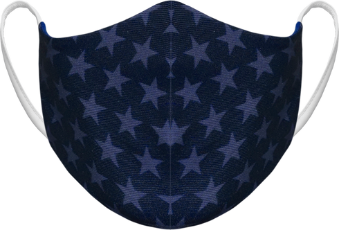Athletic Knit Reusable Sublimated Fabric Face Mask (AKFM-1121), Color 'Star Spangled'