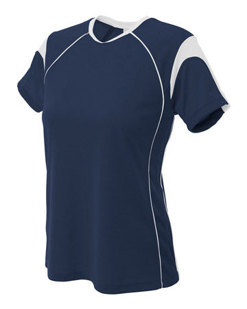A4 'Attack' Field Hockey Jersey (NW3260FH), Color 'NVW Navy/White'