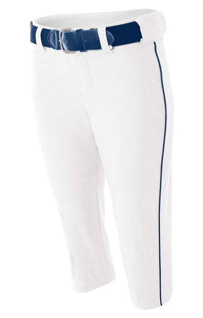A4 Ladies Low-Rise Softball Pant with Piping and Elastic Bottom (NW6188)