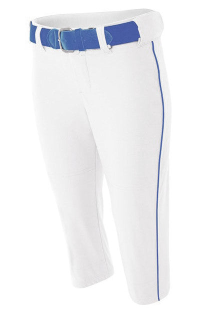 A4 Ladies Low-Rise Softball Pant with Piping and Elastic Bottom (NW6188)