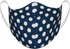Athletic Knit Reusable Sublimated Fabric Face Mask (AKFM-1105), Color 'Navy With White Polka Dots'