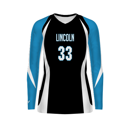 High Five Girls Freestyle Sublimated Long Sleeve Volleyball Jersey (228459), Color 'Spire'