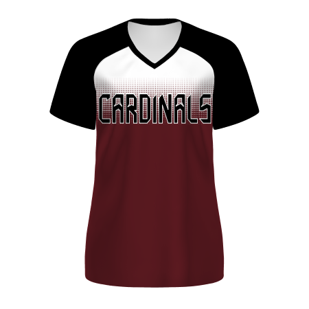 Holloway Ladies Freestyle Semi-Sublimated Raglan Tee-Black