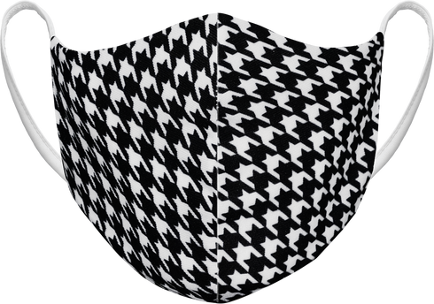 Athletic Knit Reusable Sublimated Fabric Face Mask (AKFM-1131), Color 'Houndstooth'