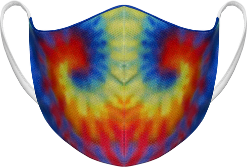 Athletic Knit Reusable Sublimated Fabric Face Mask (AKFM-1116), Color 'Psychedelic Tie Dye'