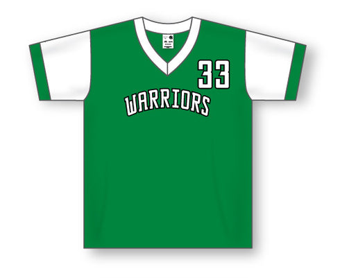 Athletic Knit V-Neck Volleyball Jersey, Lightweight Knitted Polyester with Contrasting Set-In Sleeves (V576)