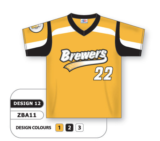 Athletic Knit Custom Sublimated V-Neck Baseball Jersey Design 0912 (ZBA11-0912)