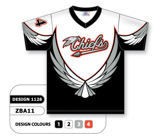 Athletic Knit Custom Sublimated V-Neck Softball Jersey Design 1126 (ZSB11-1126)