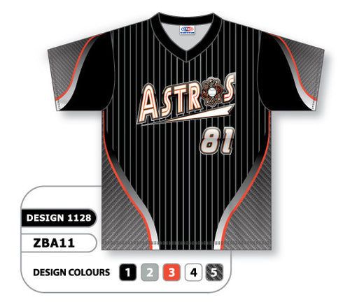 Athletic Knit Custom Sublimated V-Neck Baseball Jersey Design 1128 (ZBA11-1128)