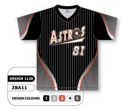 Athletic Knit Custom Sublimated V-Neck Baseball Jersey Design 1128 (ZBA11-1128)