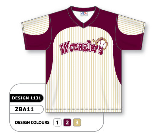 Athletic Knit Custom Sublimated V-Neck Baseball Jersey Design 1131 (ZBA11-1131)