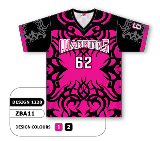 Athletic Knit Custom Sublimated V-Neck Softball Jersey Design 1220 (ZSB11-1220)