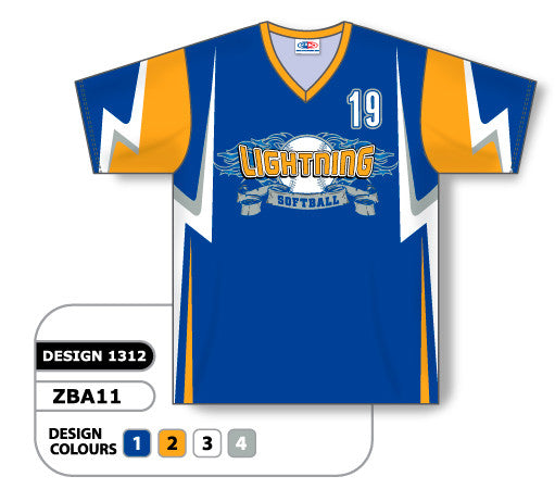 Athletic Knit Custom Sublimated V-Neck Baseball Jersey Design 1312 (ZBA11-1312)