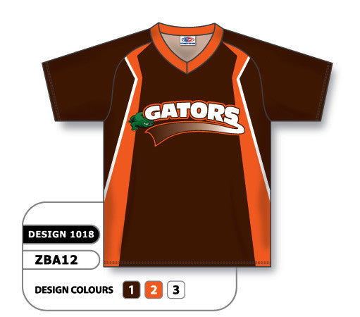 Athletic Knit Custom Sublimated V-Neck Baseball Jersey Design 1018 (ZBA12-1018)