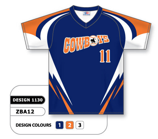 Athletic Knit Custom Sublimated V-Neck Baseball Jersey Design 1130 (ZBA12-1130)